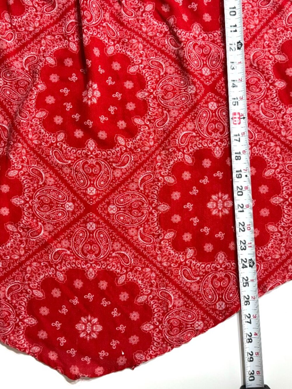 Self Esteem Red Bandana Flowy Blouse 3X Smocked Neckline July 4 Americana - Picture 8 of 9